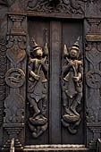 Myanmar - Mandalay, Shwe In Bin Kyaung a wonderful example of the Burmese unique teak architecture and wood-carving art.